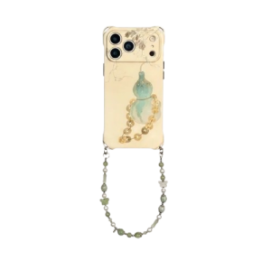 MatCase iPhone Luxury Sage Case with Beaded Strap